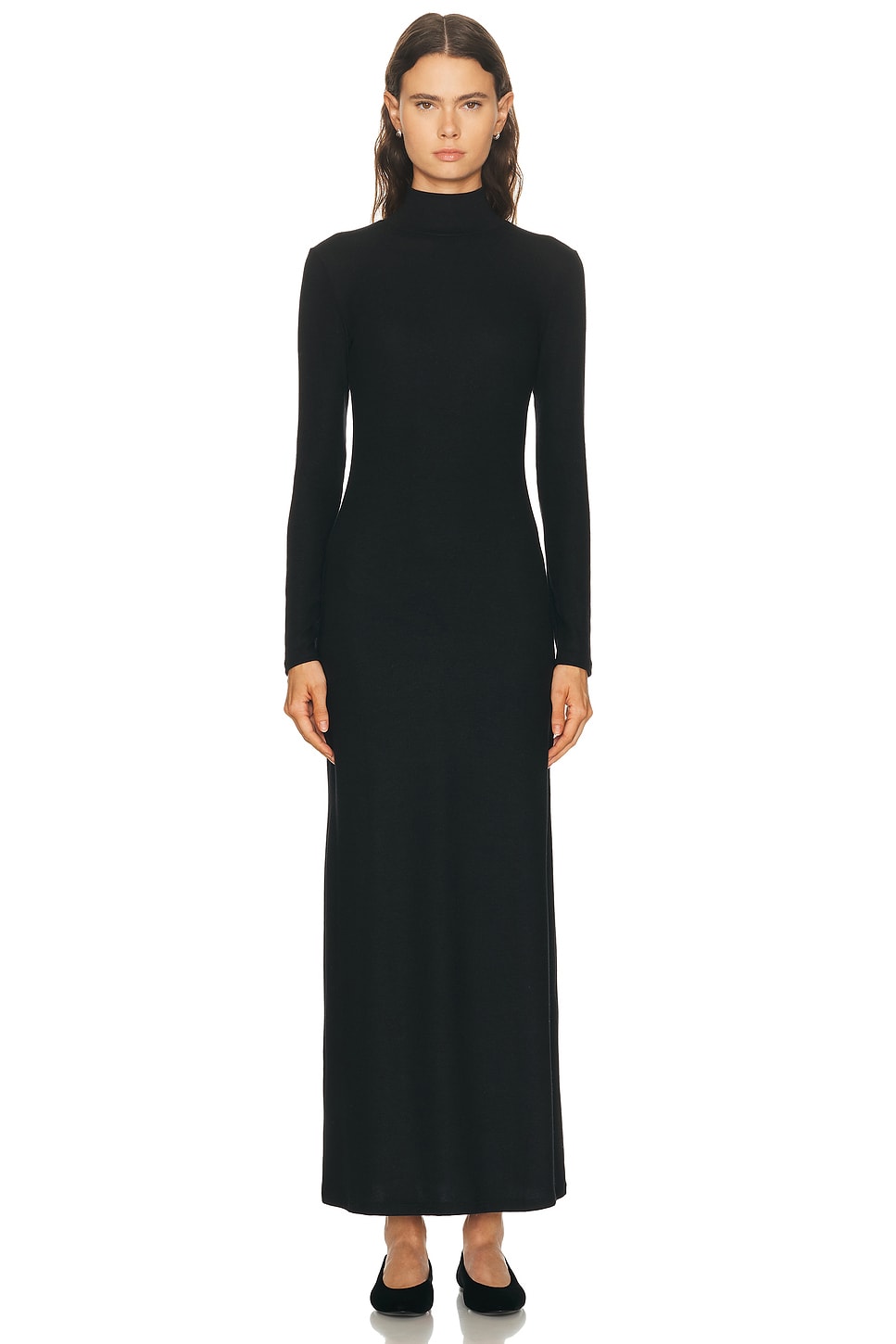Leset Lauren Turtleneck Maxi Dress In Black