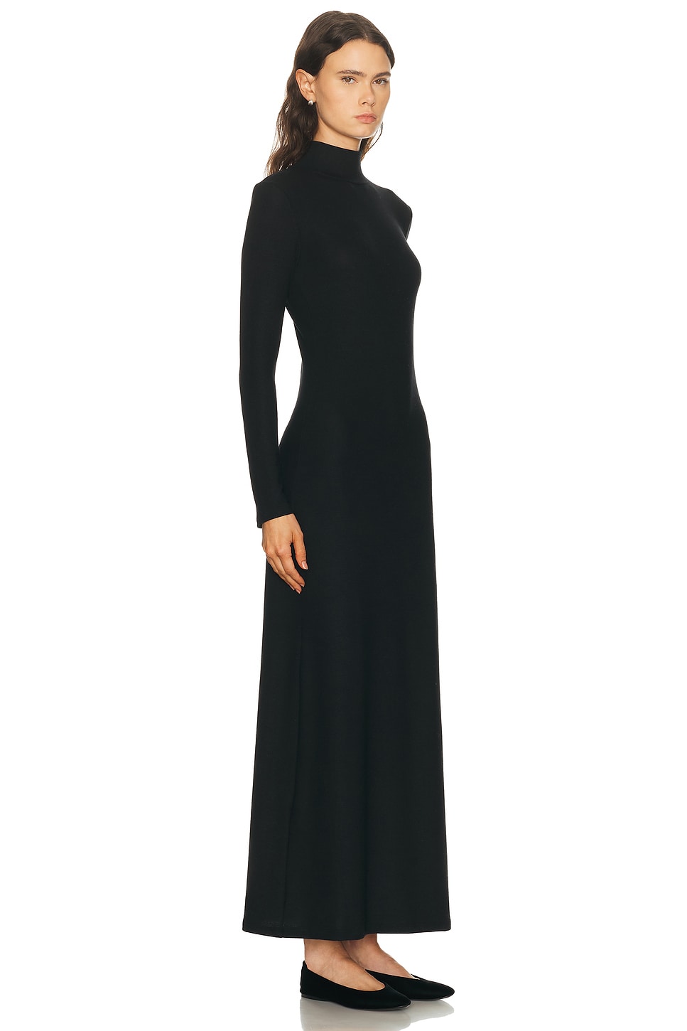 Leset Lauren Turtleneck Maxi Dress In Black