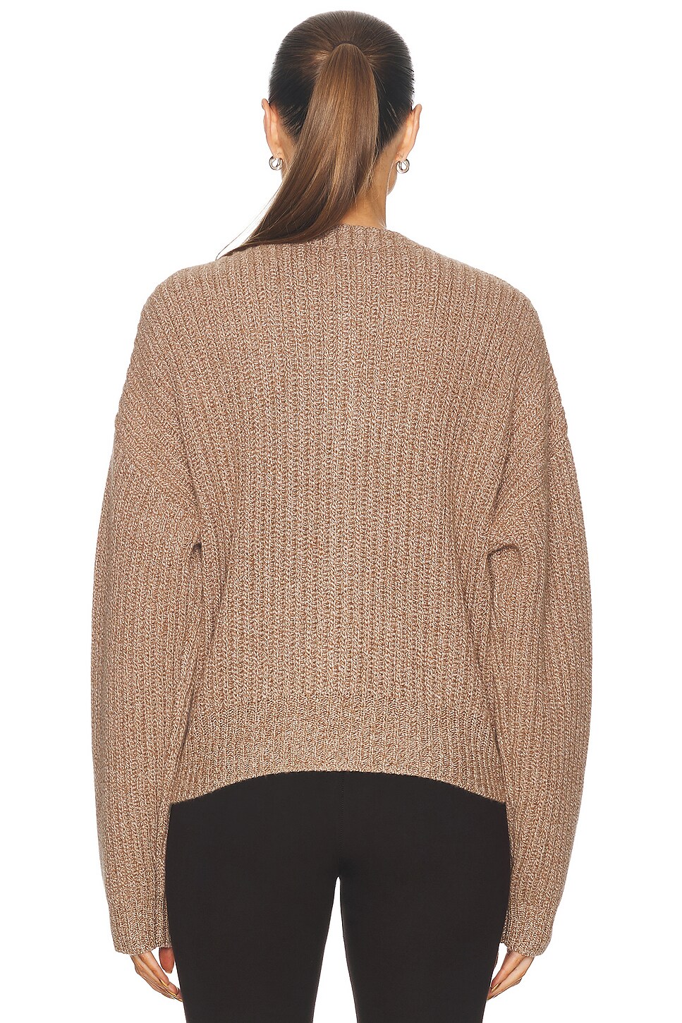 LESET Emma Rib Cardigan in Oatmeal | FWRD