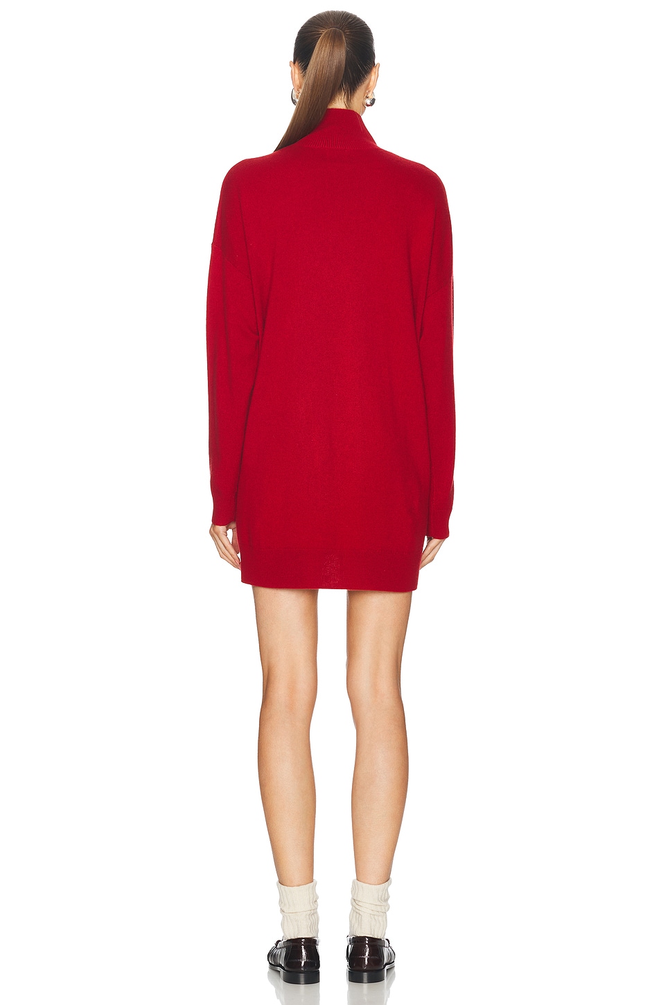 Image 3 of LESET Zoe Oversized Turtleneck Sweater in Brick