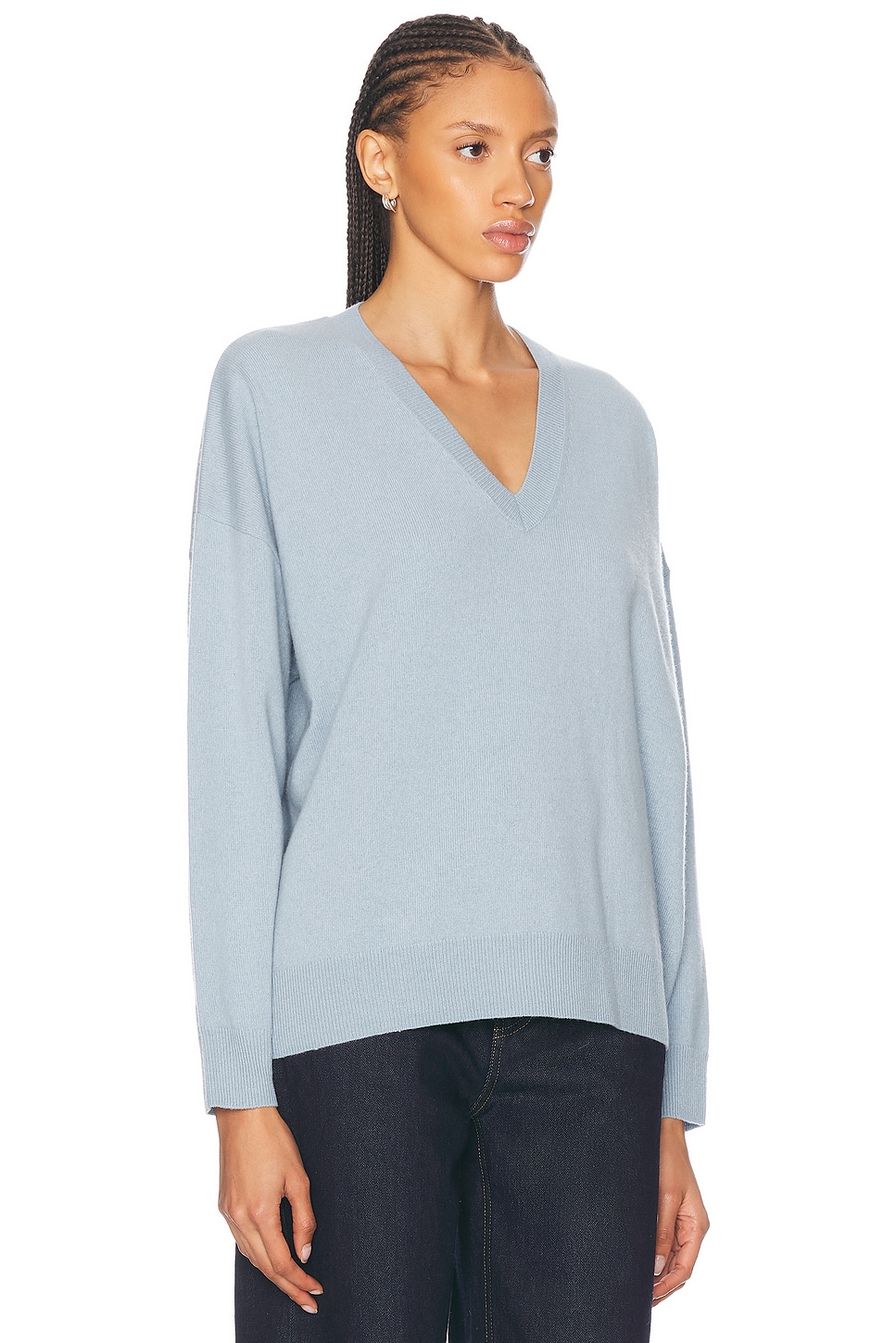Shop Leset Zoe V Neck Sweater In Azure