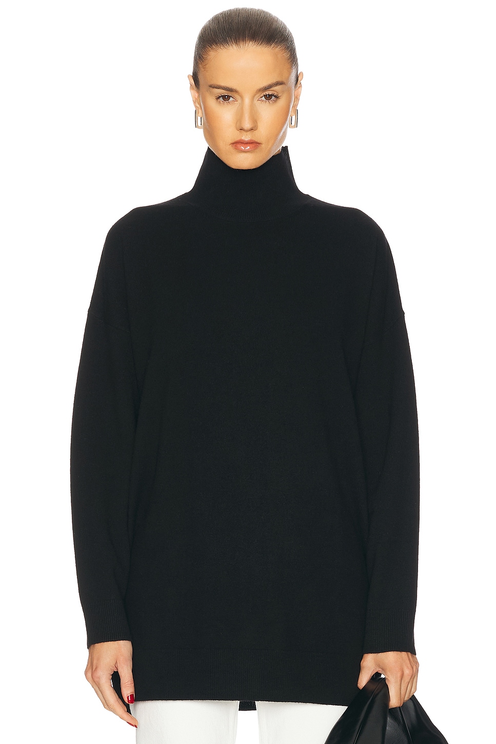 Image 1 of LESET Zoe Oversized Turtleneck Sweater in Black