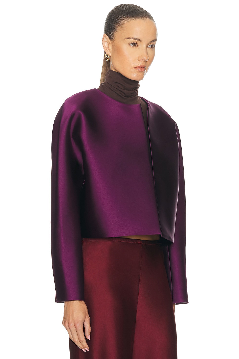 Leset Bobbi Crop Jacket In Purple