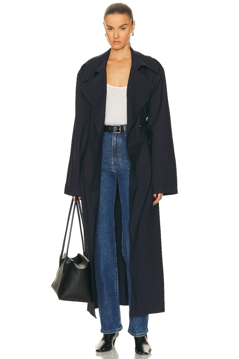 Image 1 of LESET Jane Trench Coat in Midnight