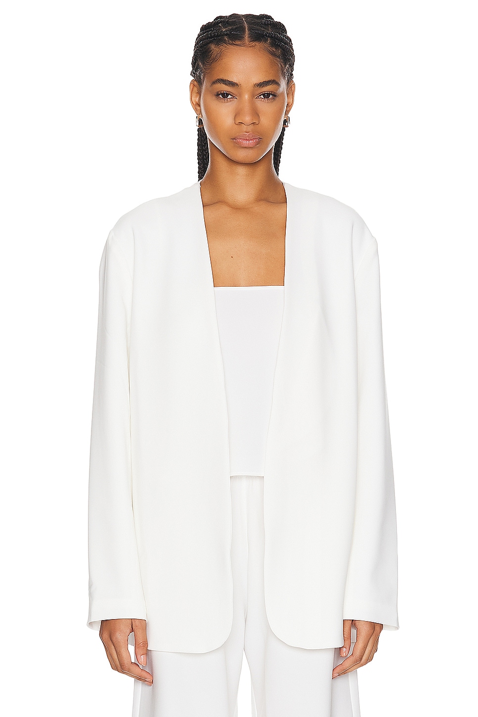 Image 1 of LESET Arielle Collarless Blazer in Ice