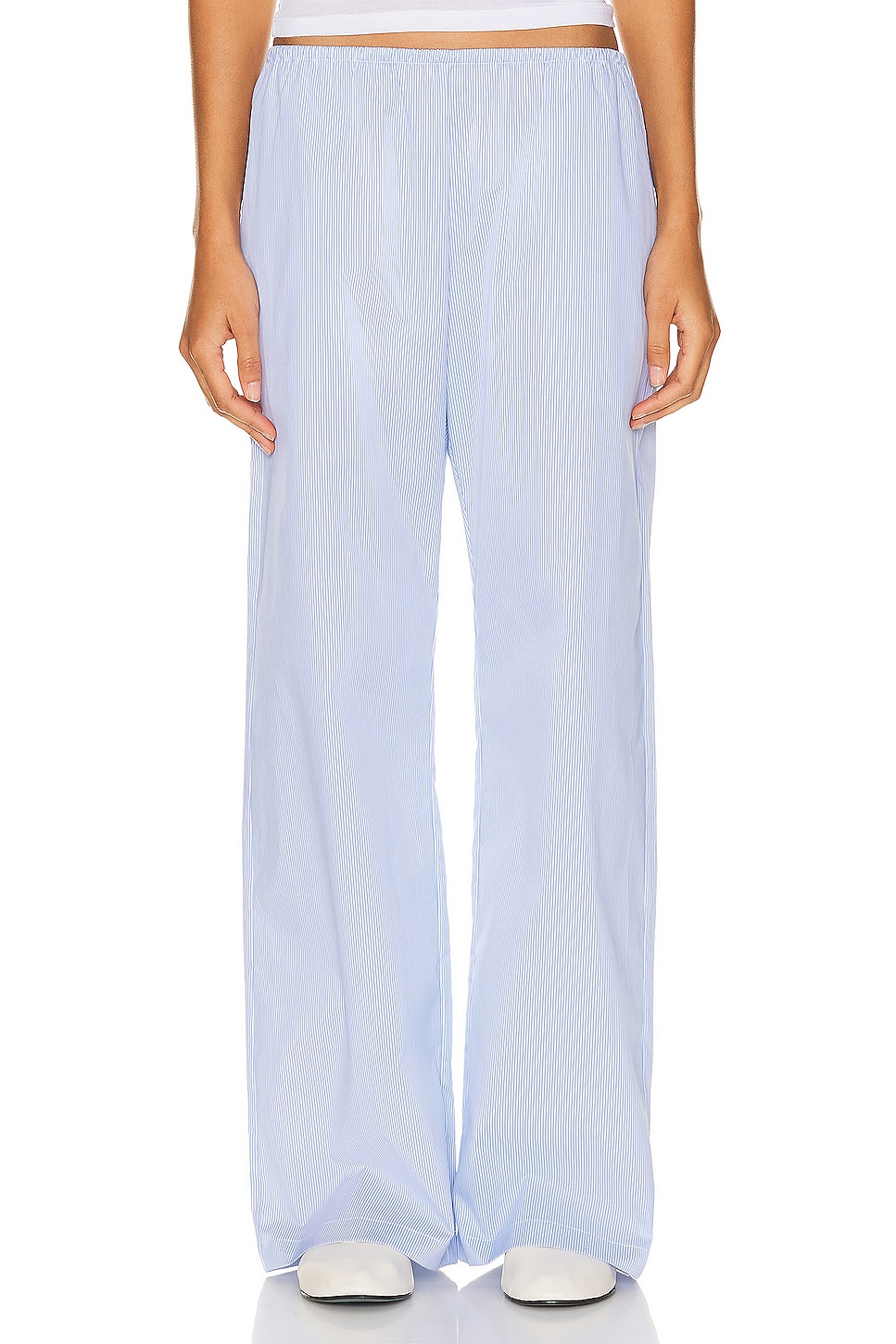 Image 1 of LESET Yoshi Pocket Pant in Blue & White Stripe