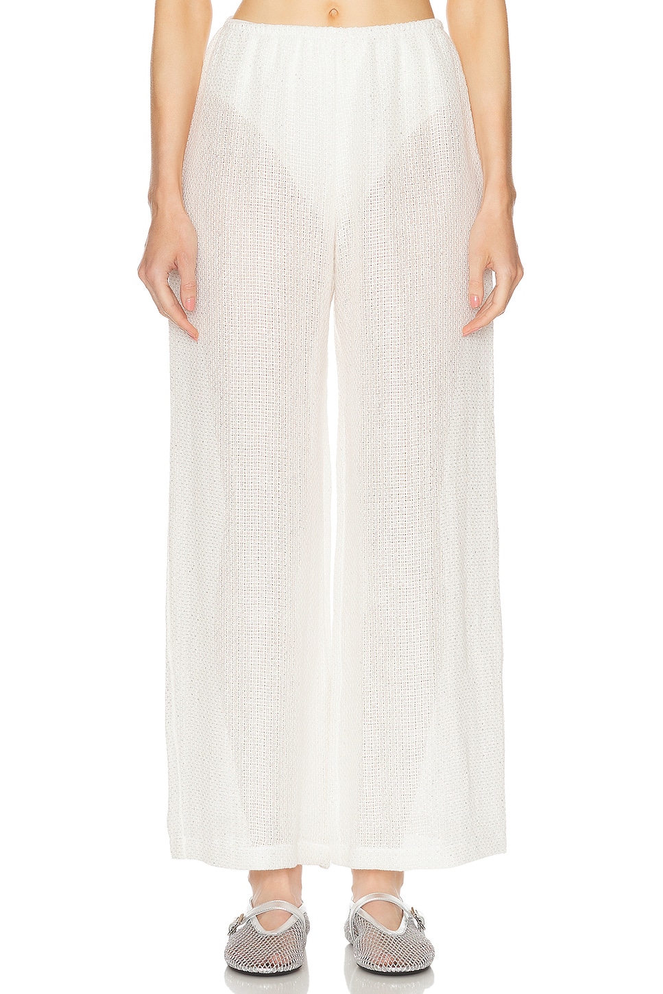 Image 1 of LESET Stella Wide Leg Pant in White