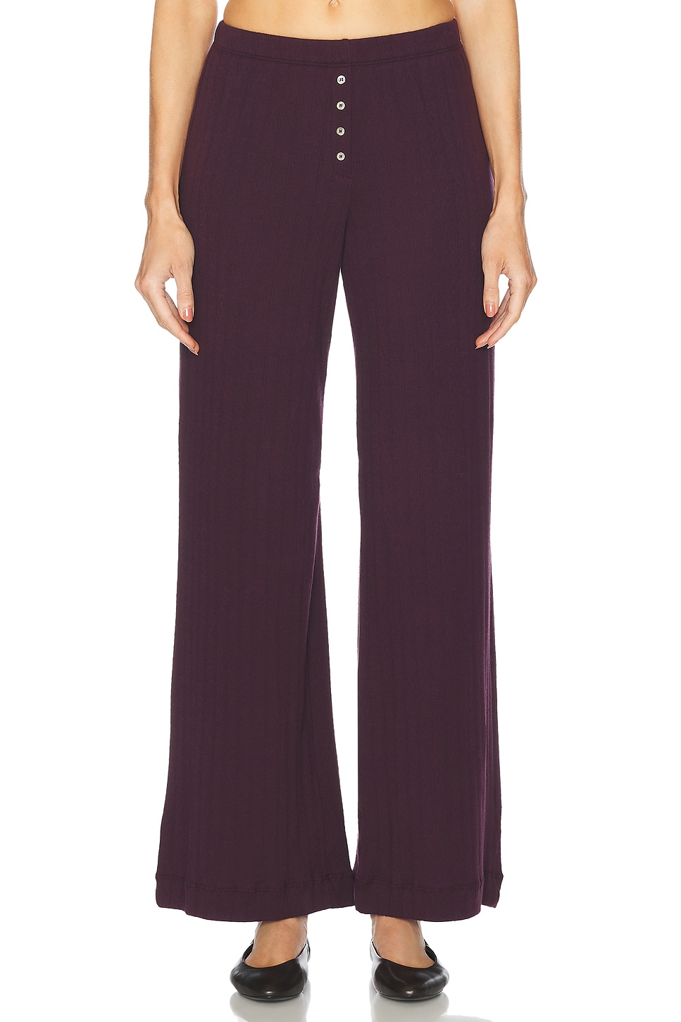 Pointelle Boxer Pant in Purple