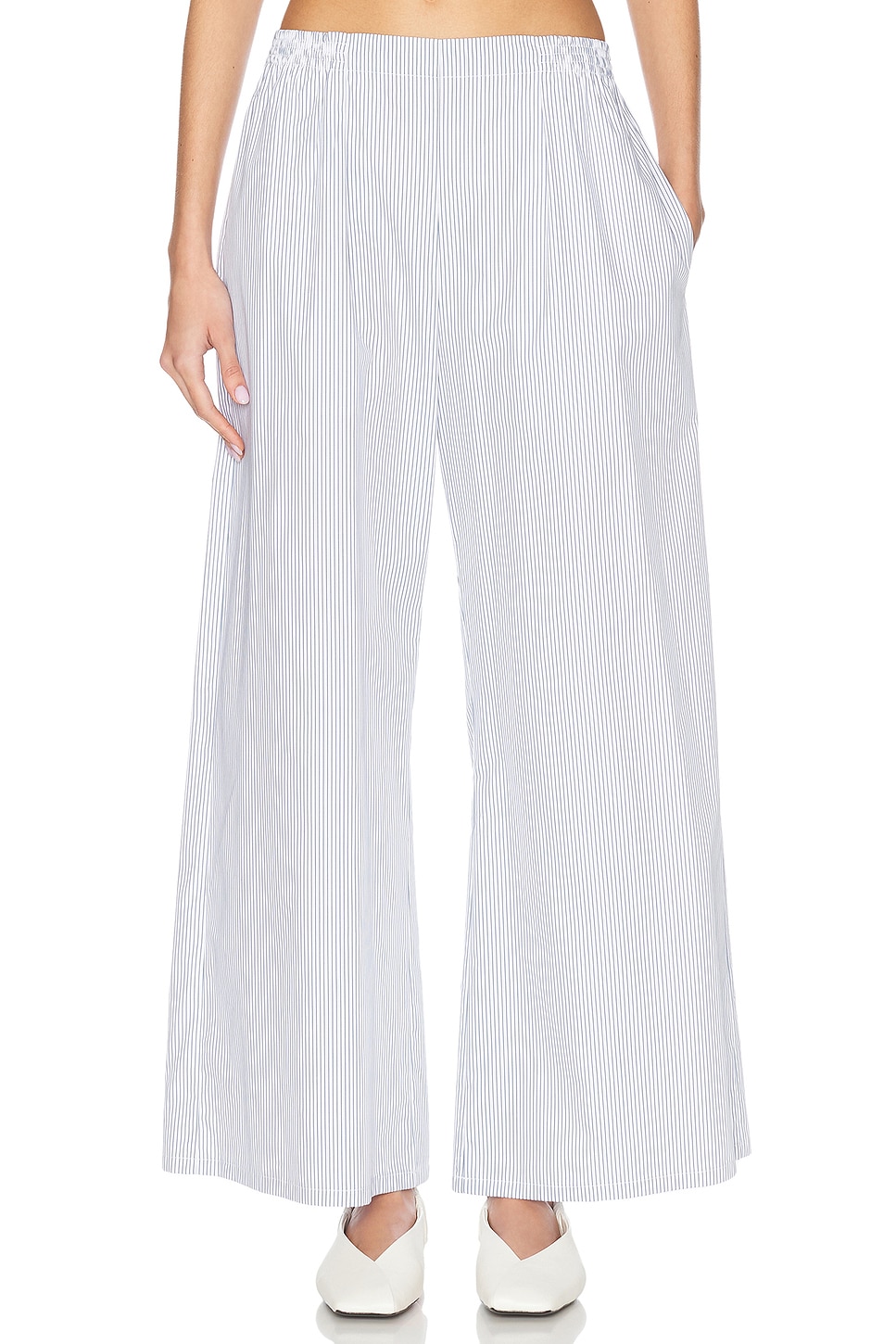 Image 1 of LESET Yoshi Wide Leg Boxer Pant in Seaside Stripe