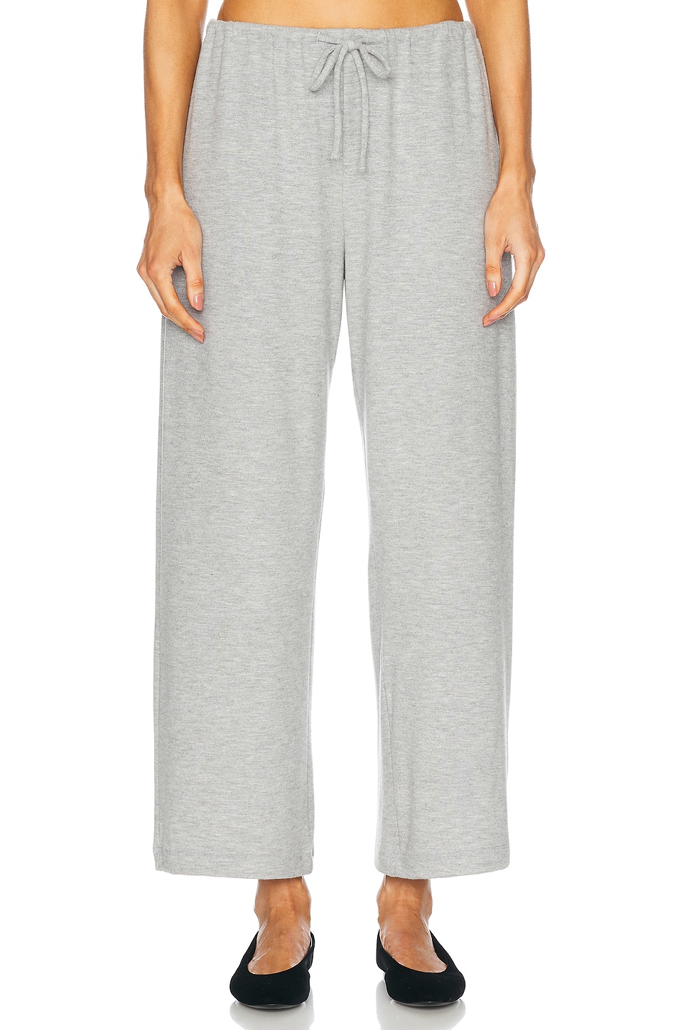 Image 1 of LESET Lauren Crop Drawstring Pant in Grey Melange