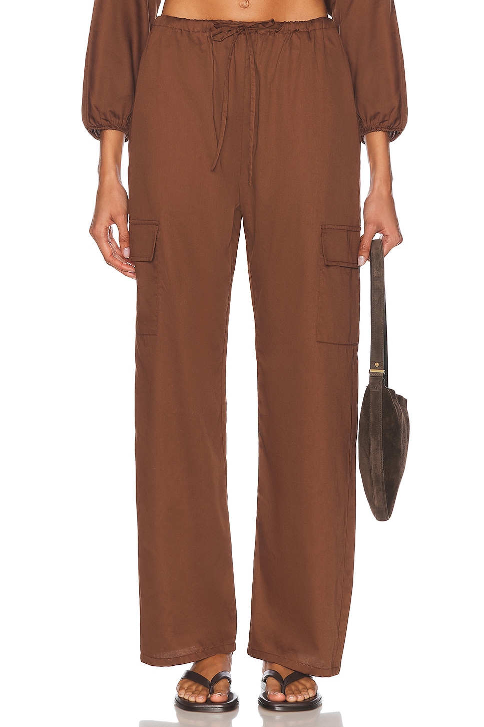 Yoko Drawstring Pant in Chocolate