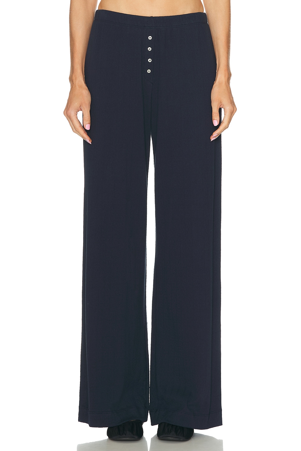 Image 1 of LESET Pointelle Boxer Pant in Midnight