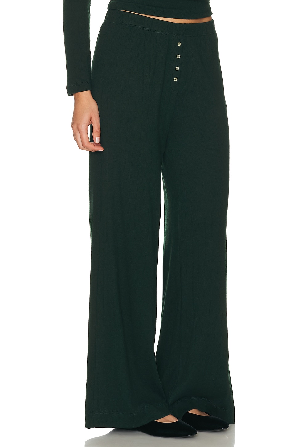 Leset Pointelle Boxer Pant In Green