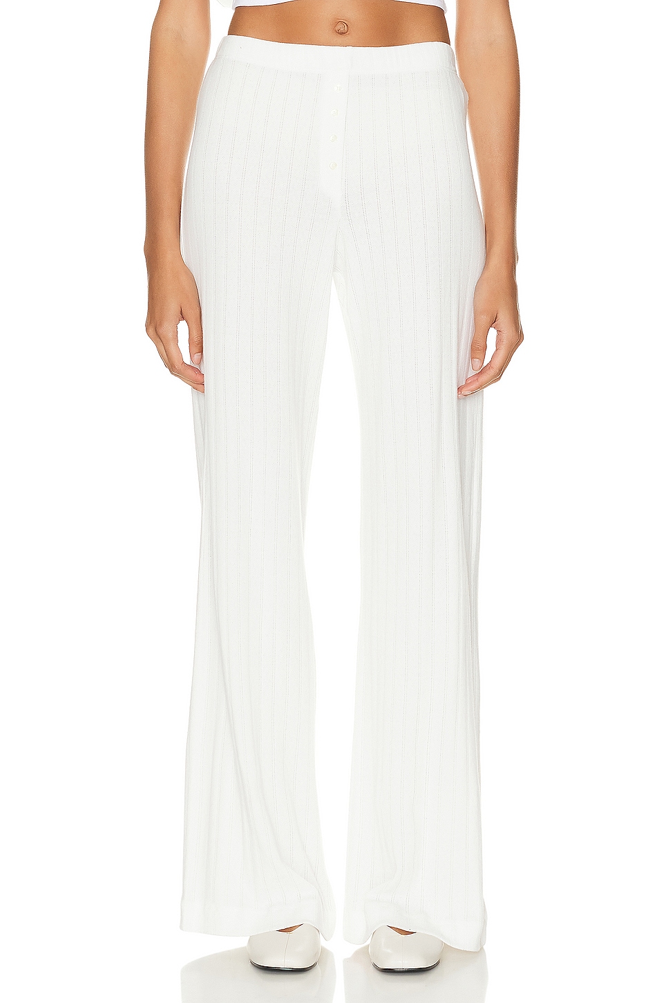 Image 1 of LESET Pointelle Boxer Pant in White