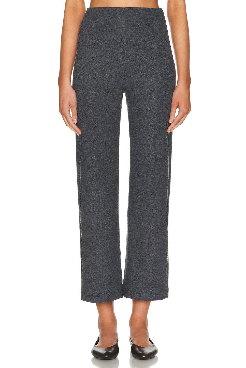 Image 1 of LESET Lauren Crop Flare Pant in Charcoal