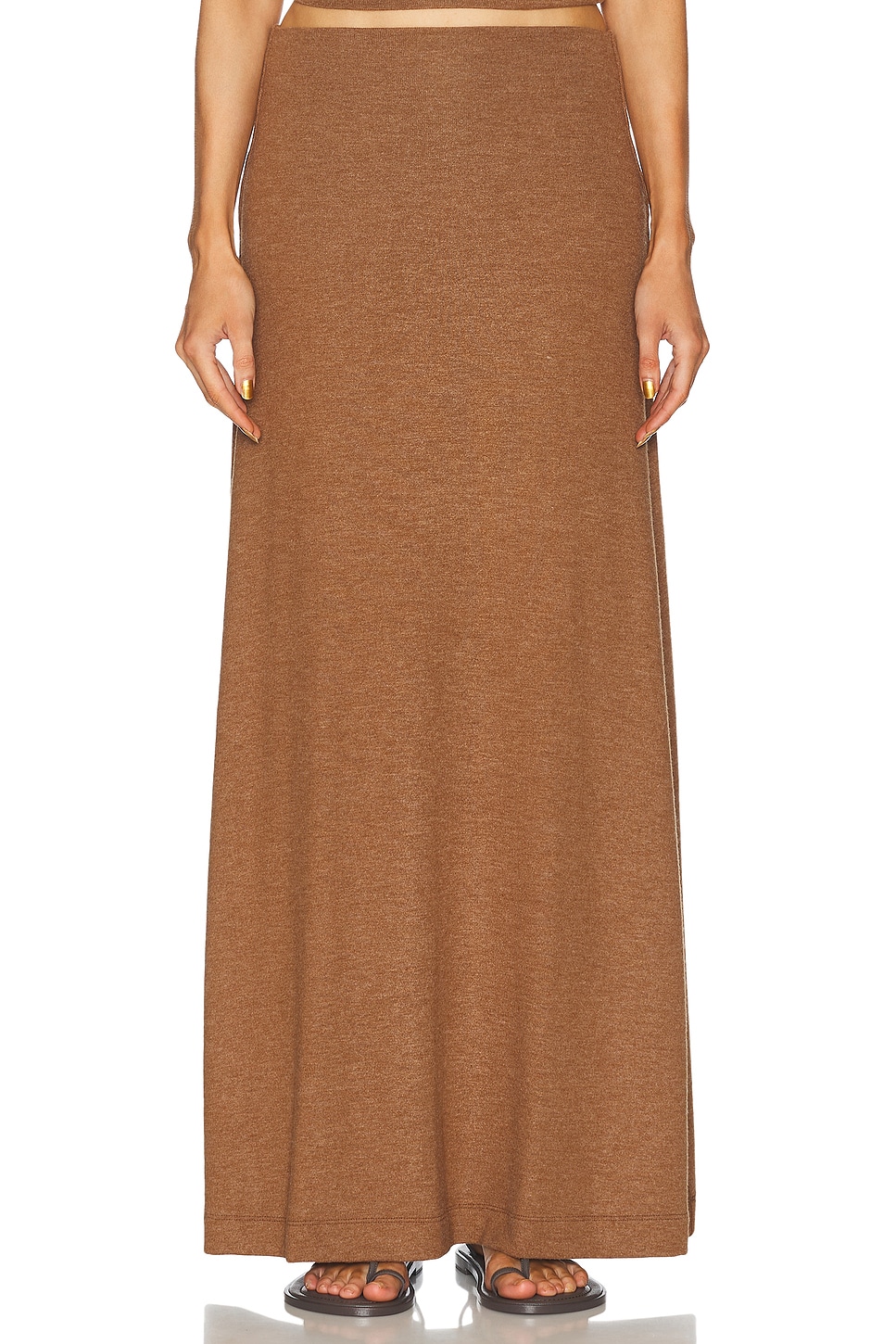 Image 1 of LESET Lauren High Waist Maxi Skirt in Squirrel