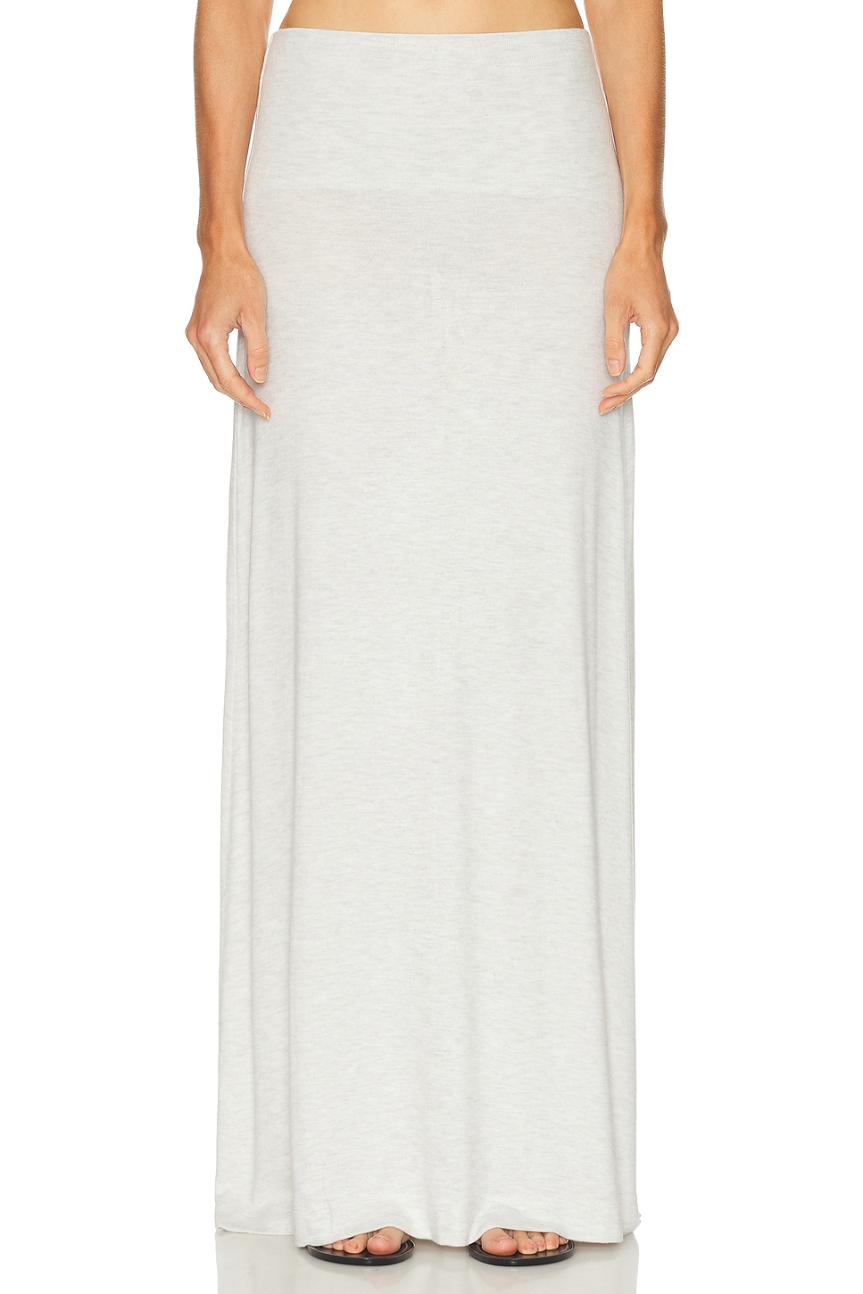 Lauren High Waist Maxi Skirt in Light Grey