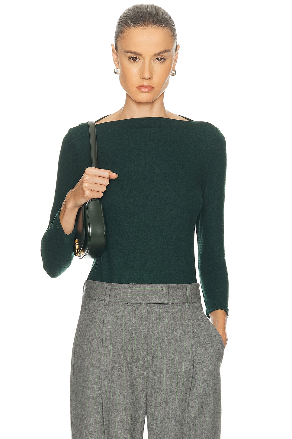 Image 1 of LESET Lauren Bracelet Top in Emerald