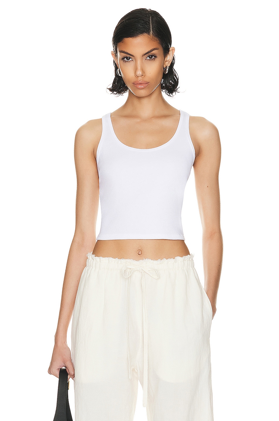 Image 1 of LESET Kelly Scoop Neck Tank Top in White