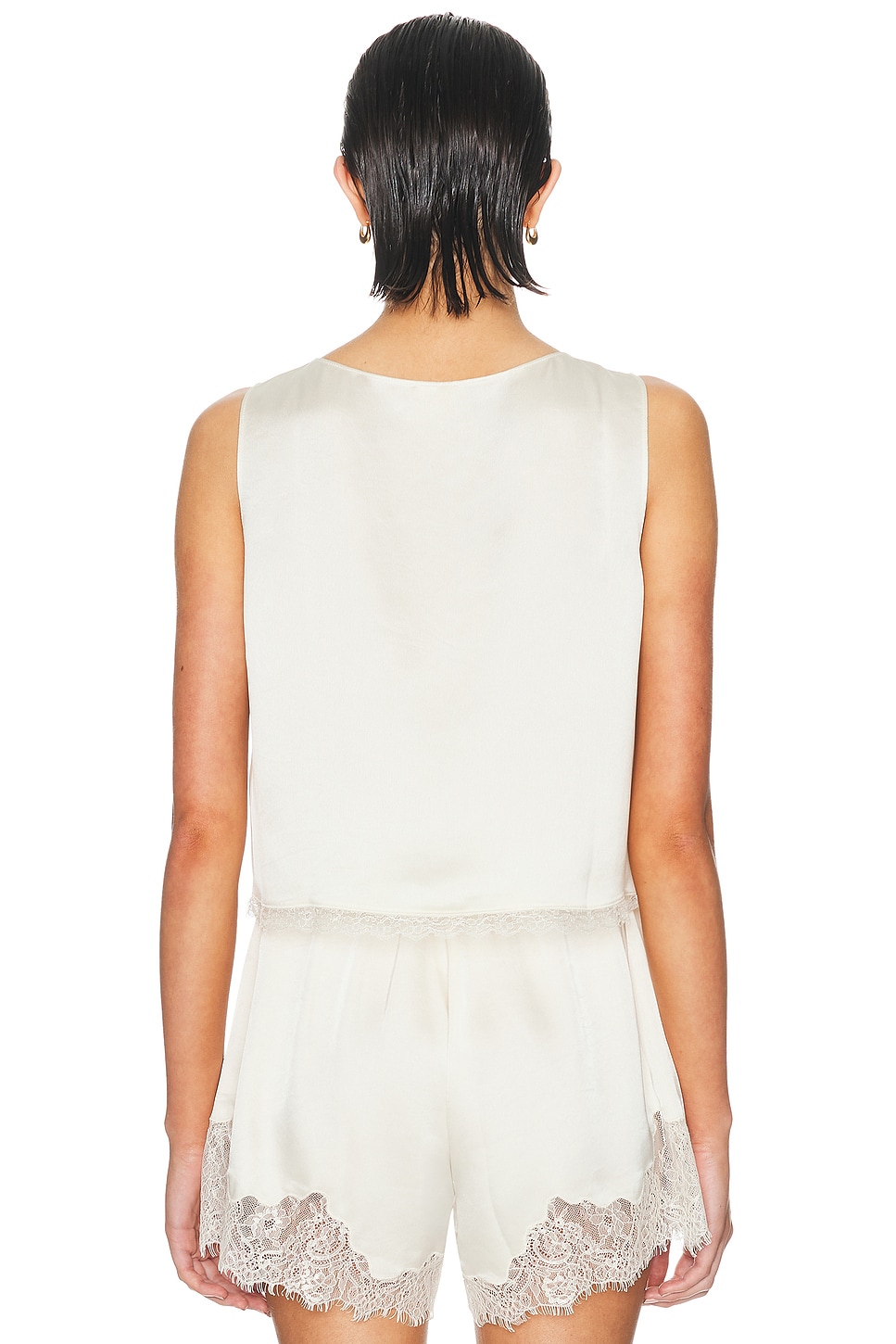 Barb Lace Crop Sleeveless Crew Top