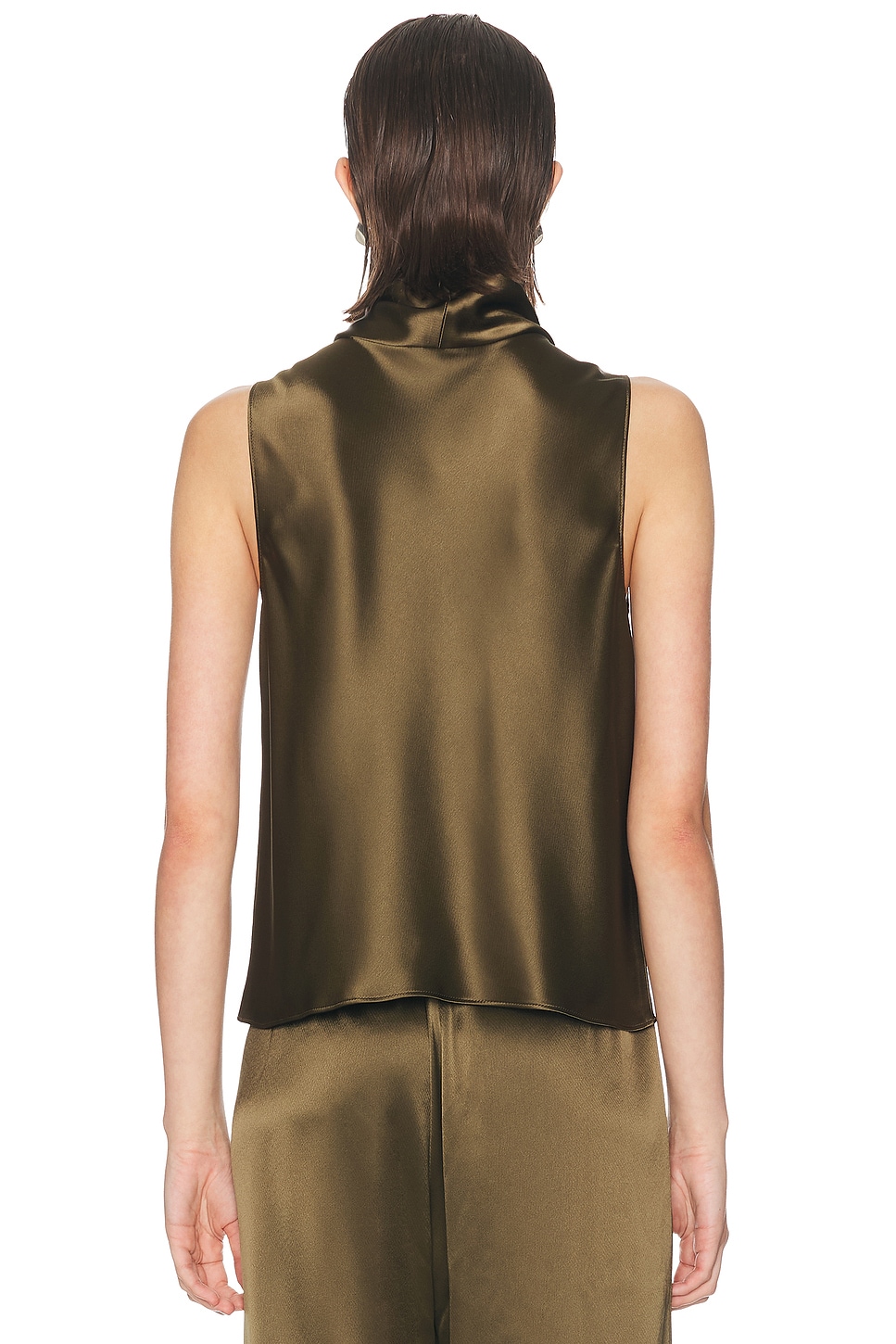 LESET Barb Sleeveless Cowl Neck Blouse