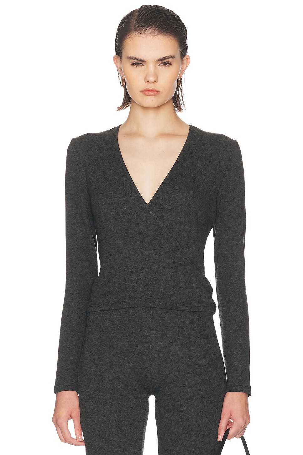 LESET Lauren Crop Wrap Top