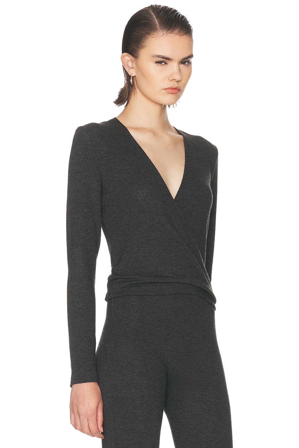 LESET Lauren Crop Wrap Top