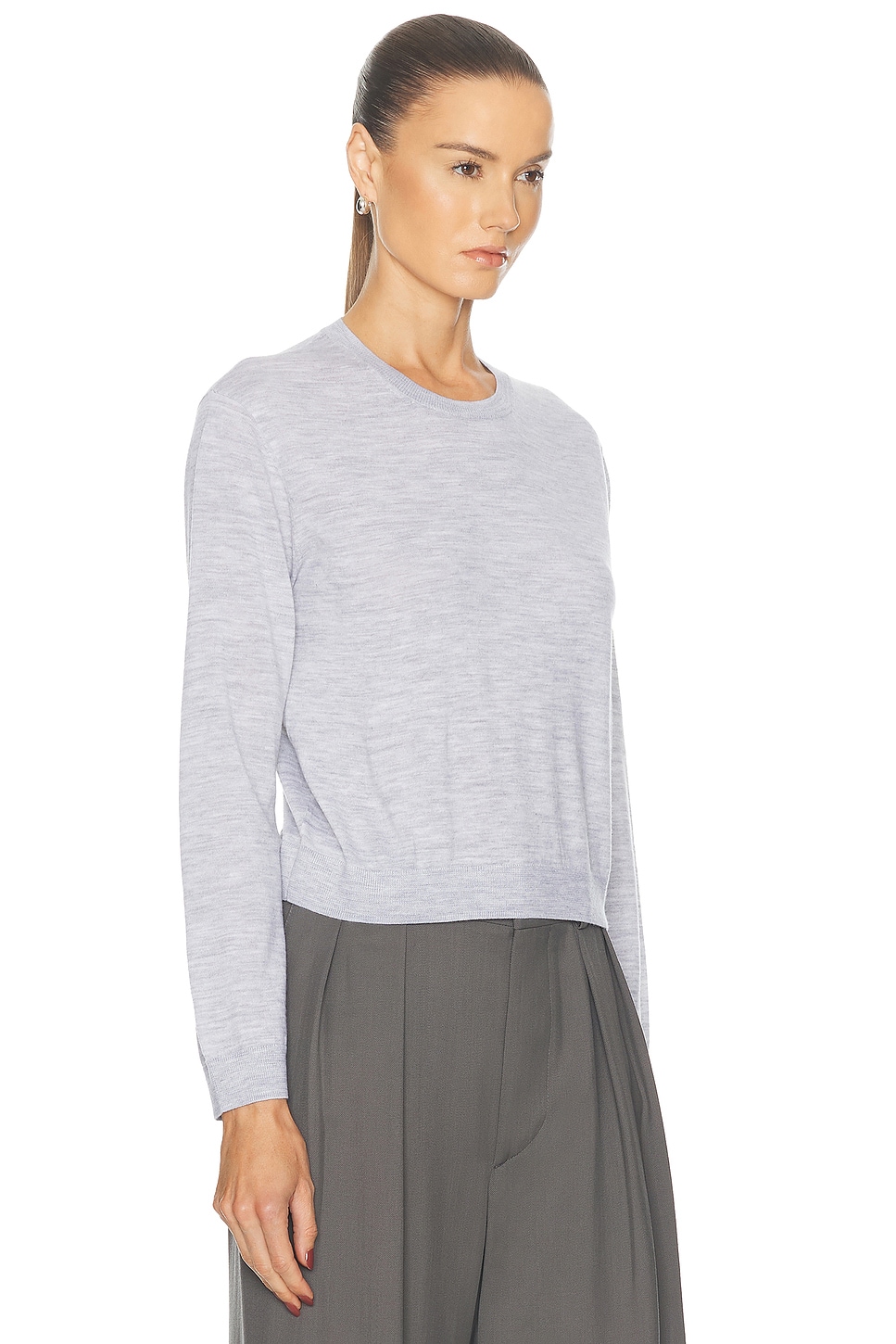 Shop Leset James Classic Crew Sweater In Light Grey