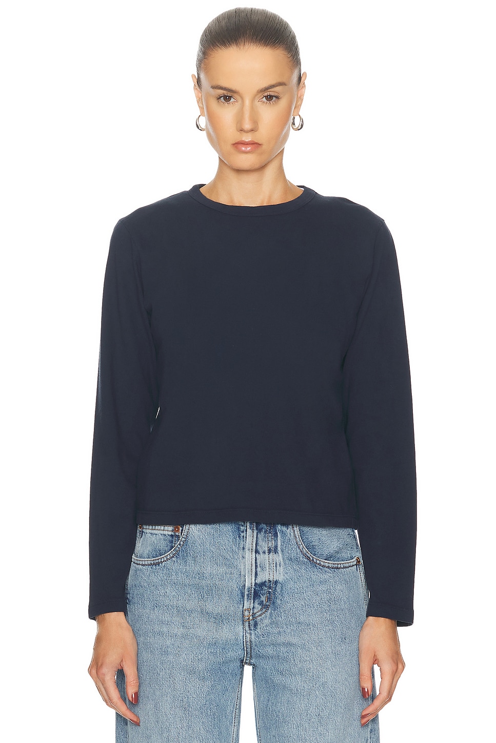 Image 1 of LESET Margo Long Sleeve Tee in Midnight