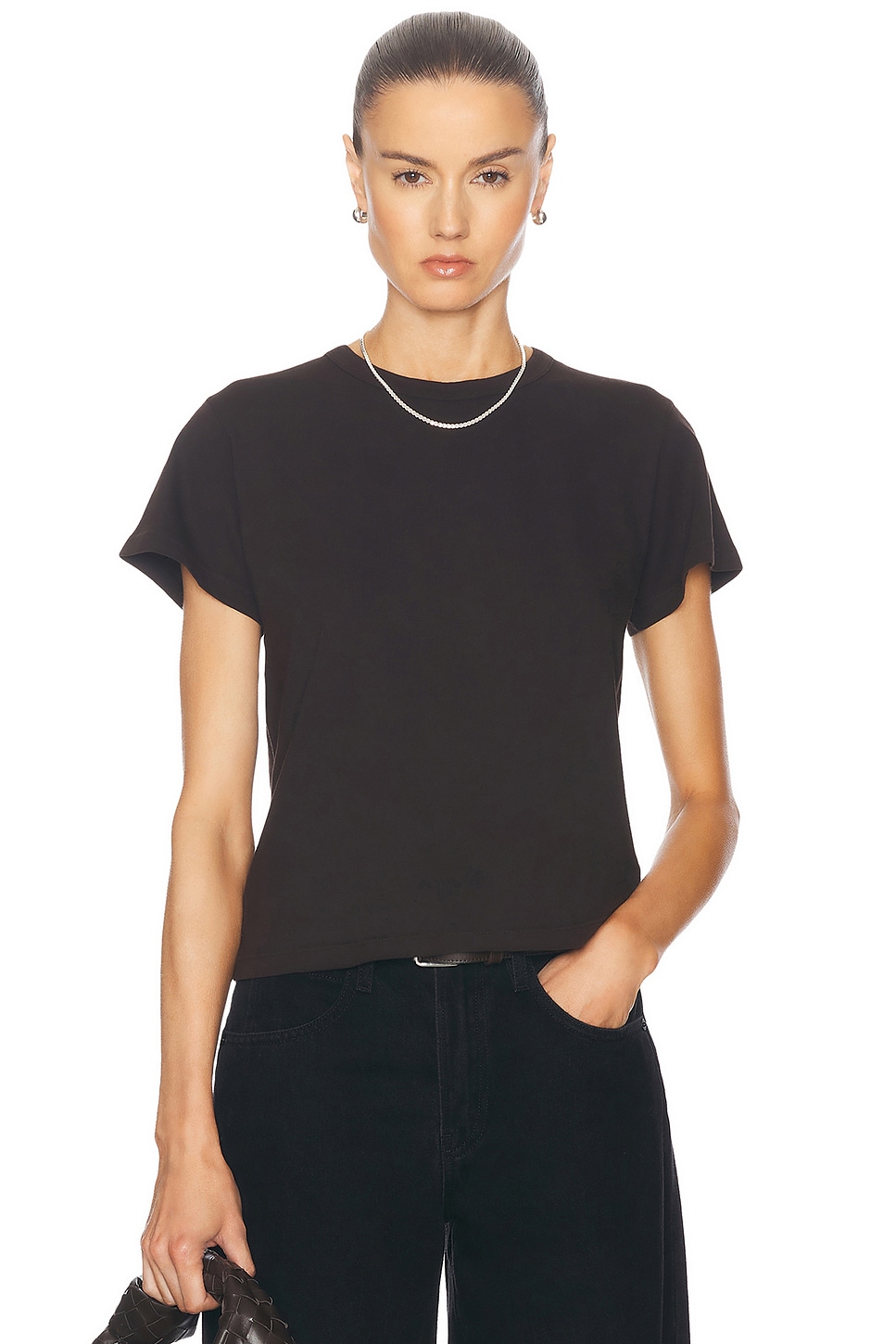 Image 1 of LESET The Margo Tee in Chocolate