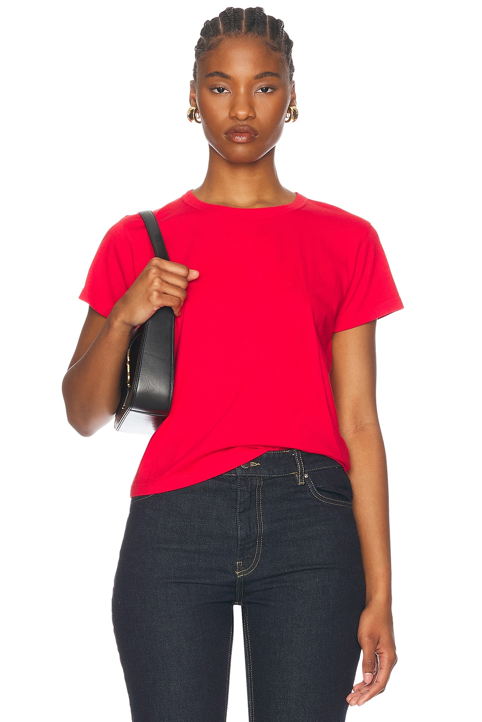 Image 1 of LESET The Margo Tee in Lipstick