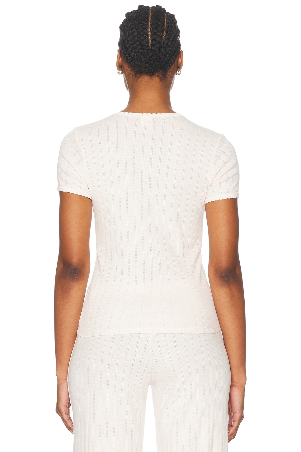 LESET Pointelle Slim Fit Tee thumbnail