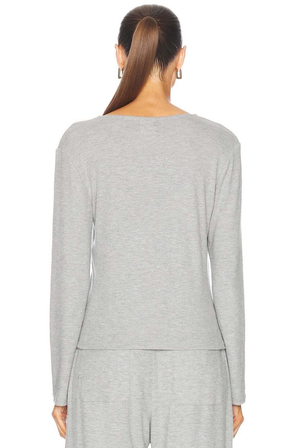 LESET Lauren V Neck Henley Top thumbnail