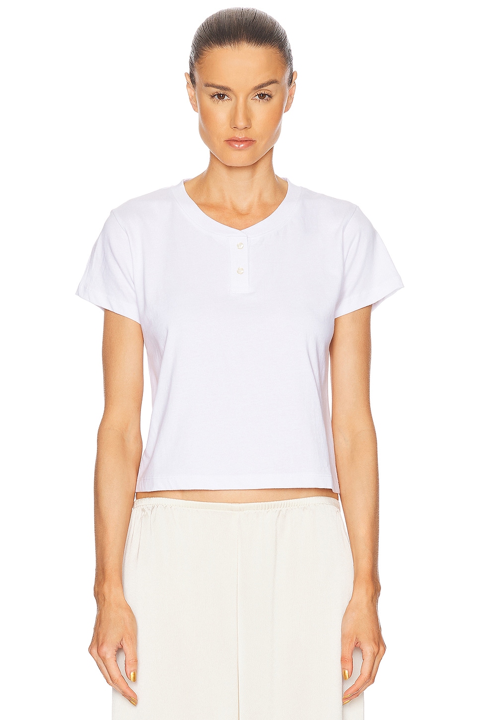 LESET Margo Henley Tee in White