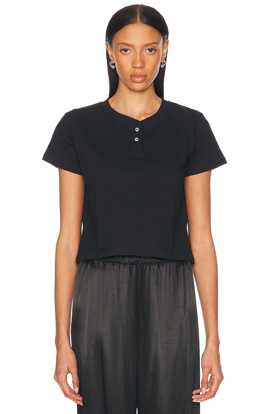 LESET Margo Henley Tee in Black