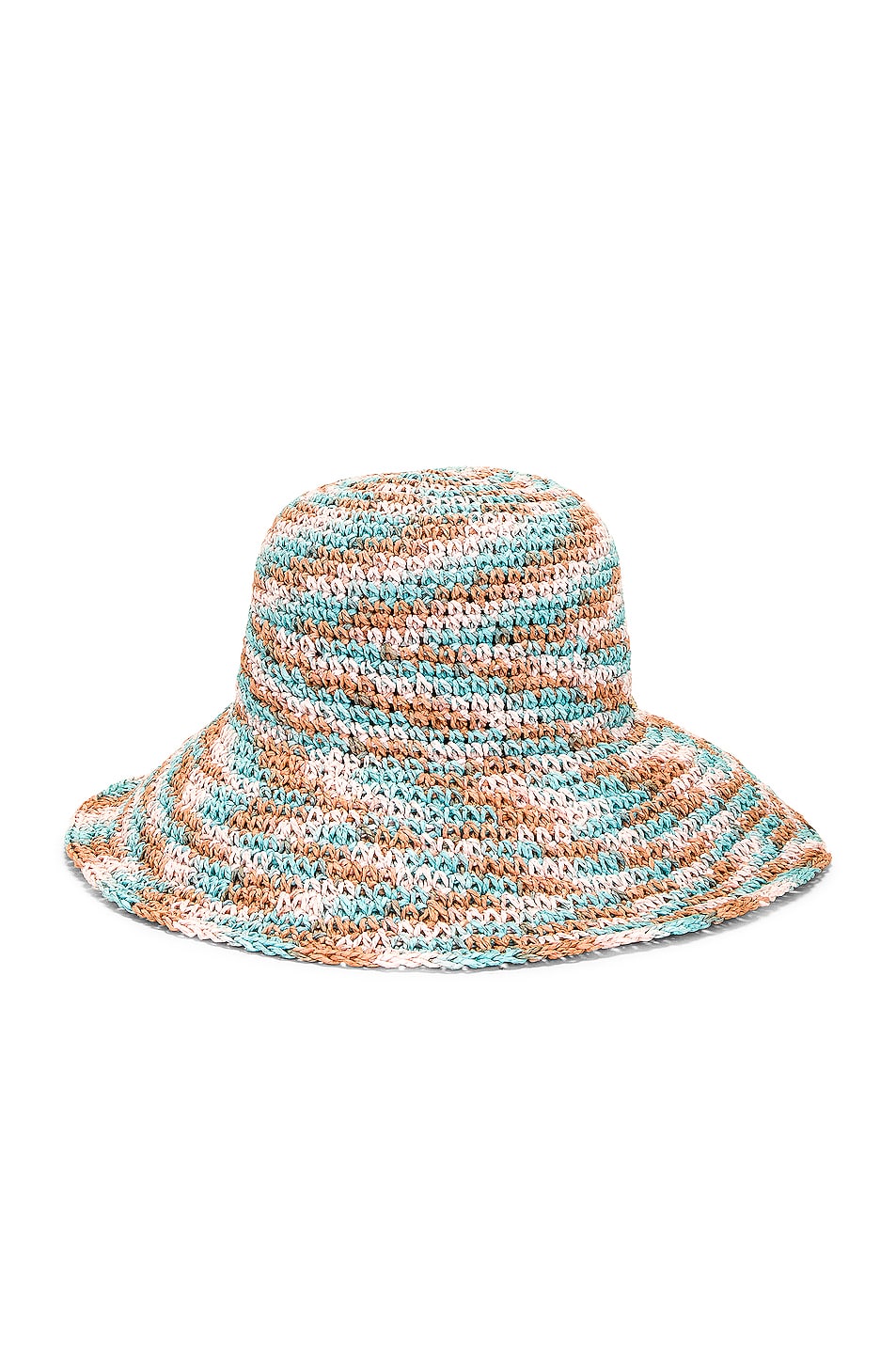 Raffia Swirl Bucket Hat in Blue