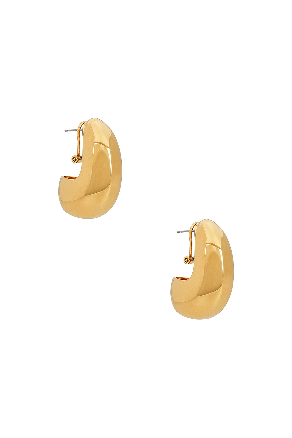 Dome Hoop Earrings in Metallic Gold