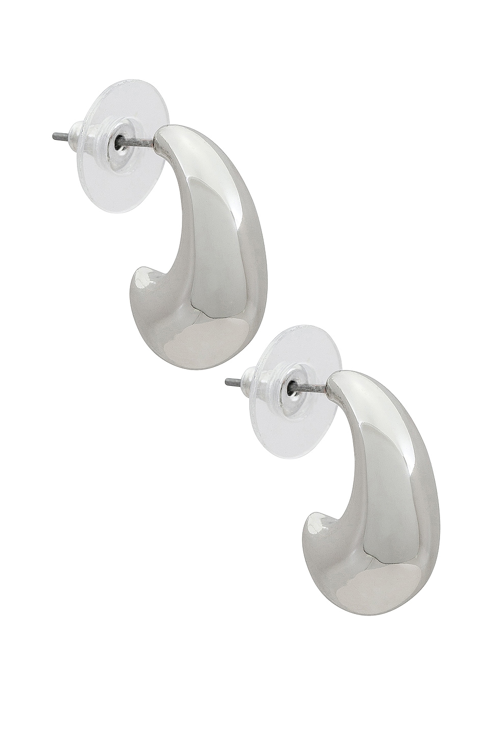 Image 1 of Lele Sadoughi Dome Mini Hoop Earrings in Silver
