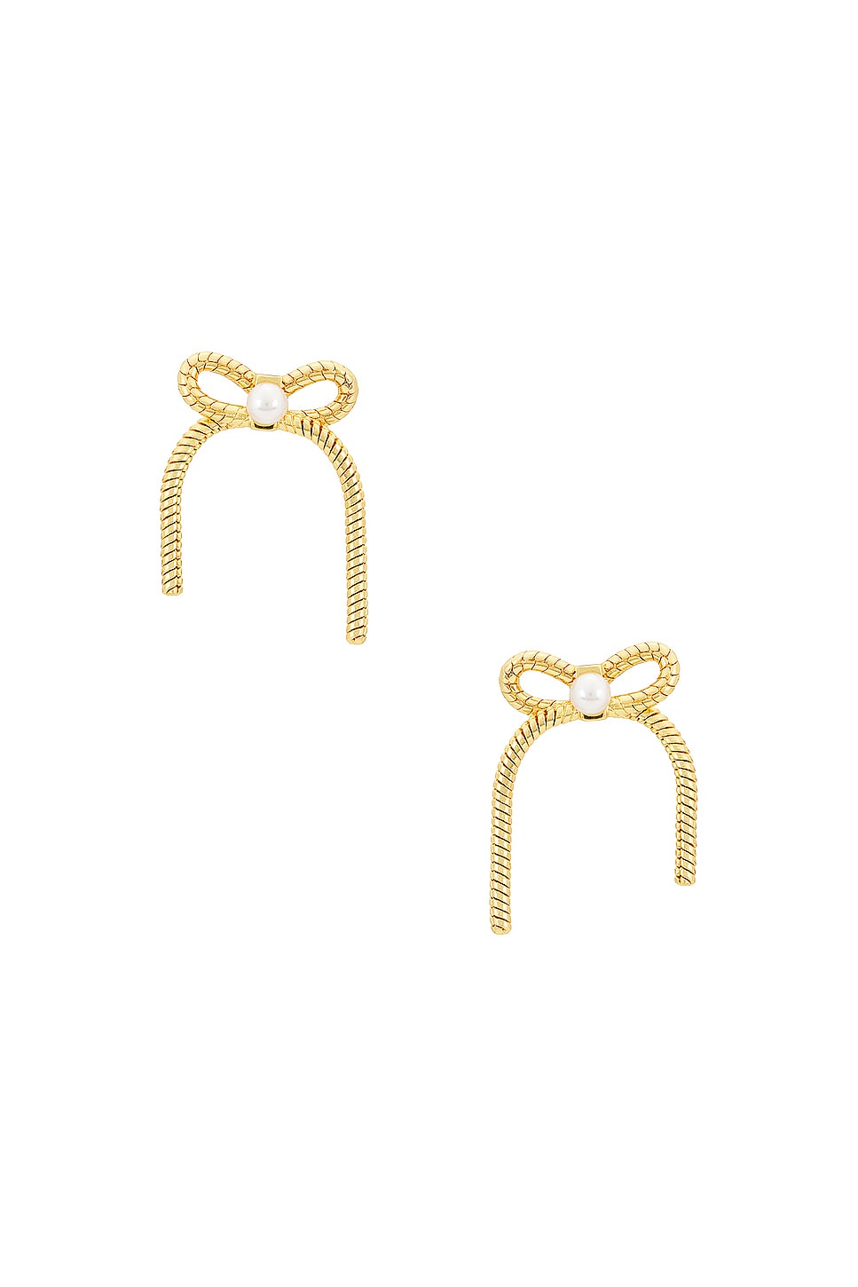 Bow Stud Earrings in Metallic Gold