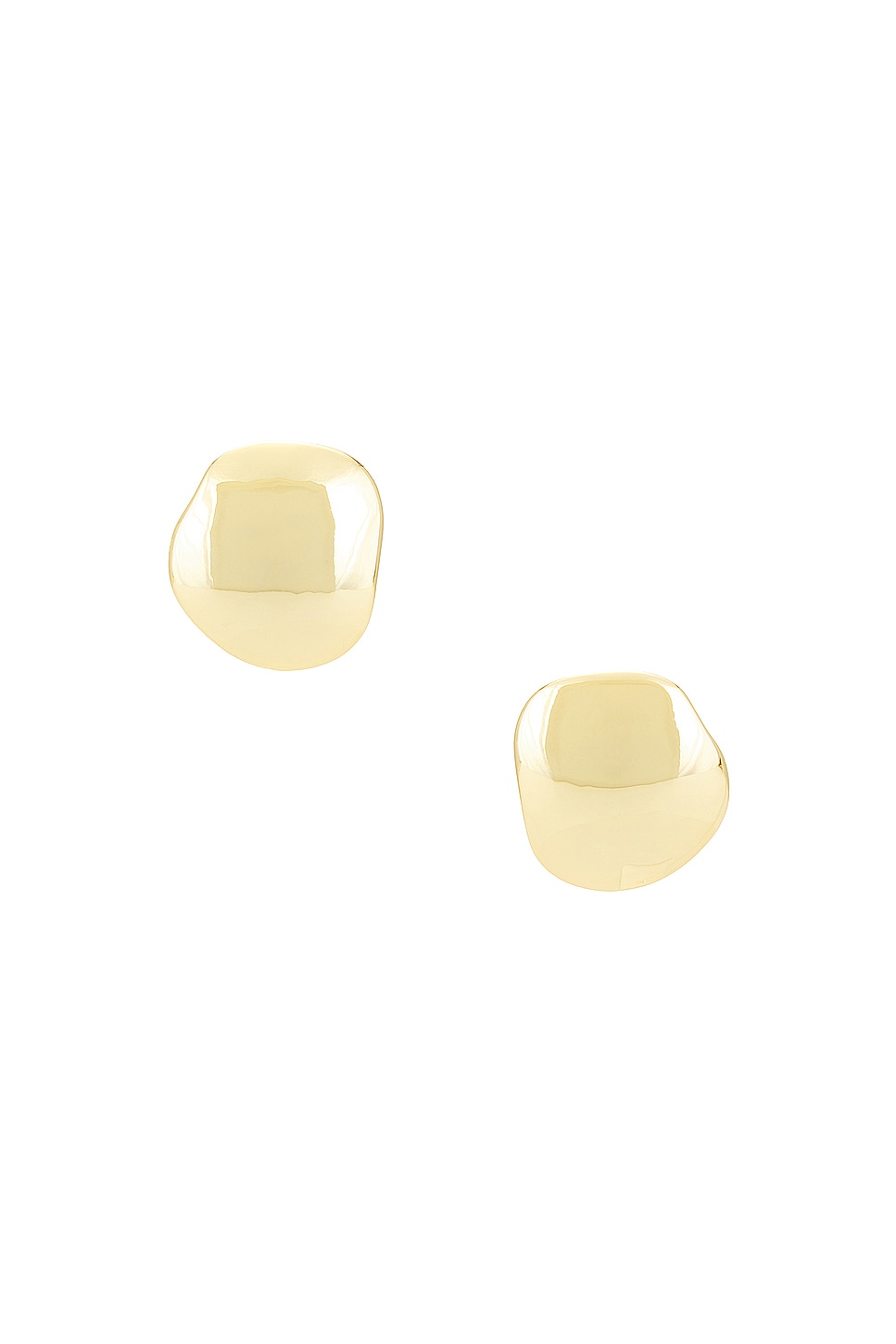 Discus Button Earrings in Metallic Gold