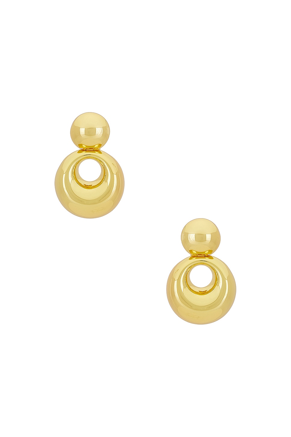 Medallion Drop Earrings in Metallic Gold