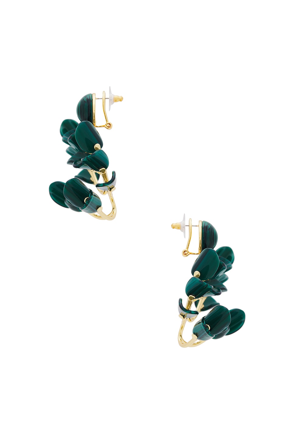 Shop Lele Sadoughi Vine Leaf Chandelier Earring In Malachite