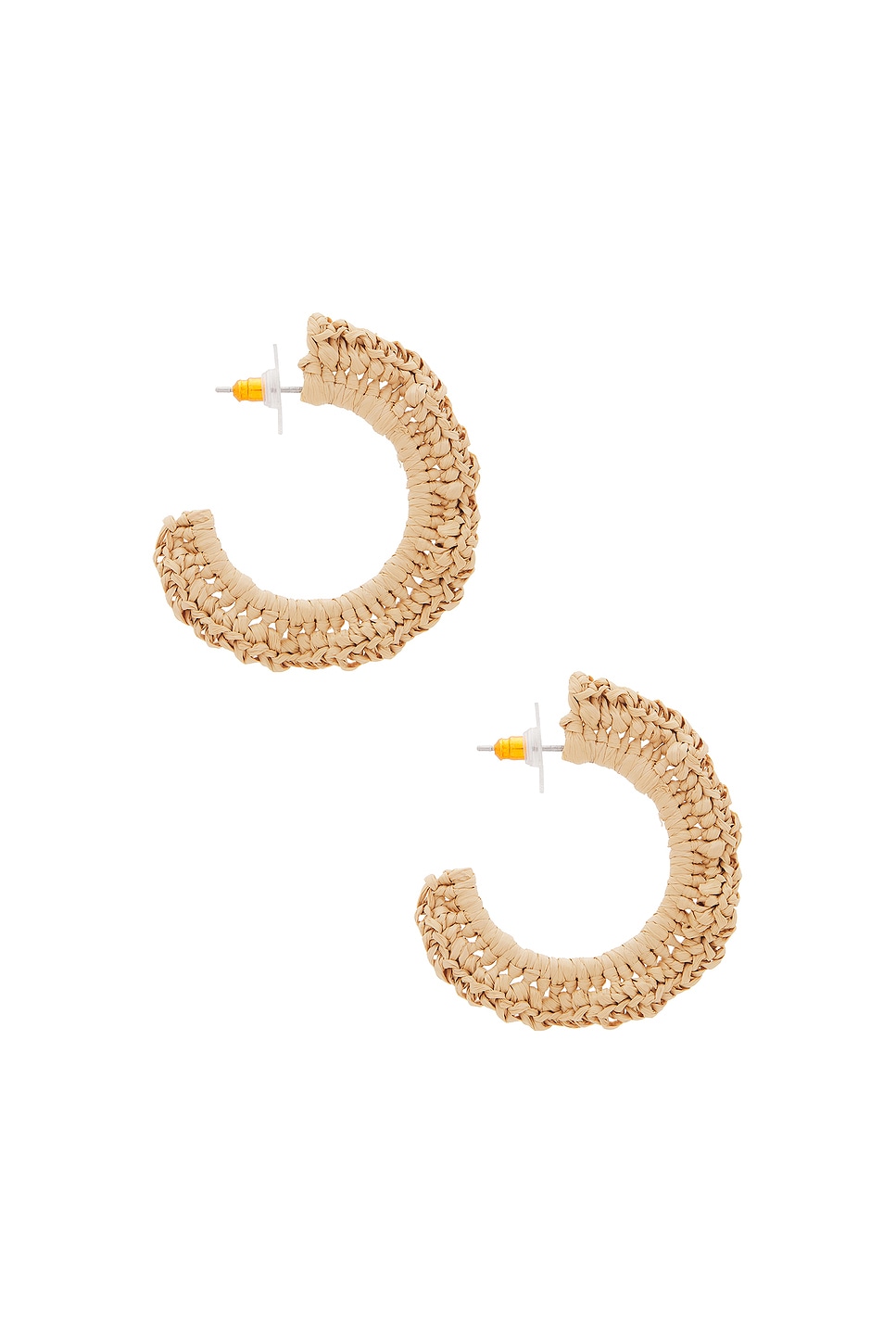 Shop Lele Sadoughi Ruffle Raffia Hoop Earring In Natural