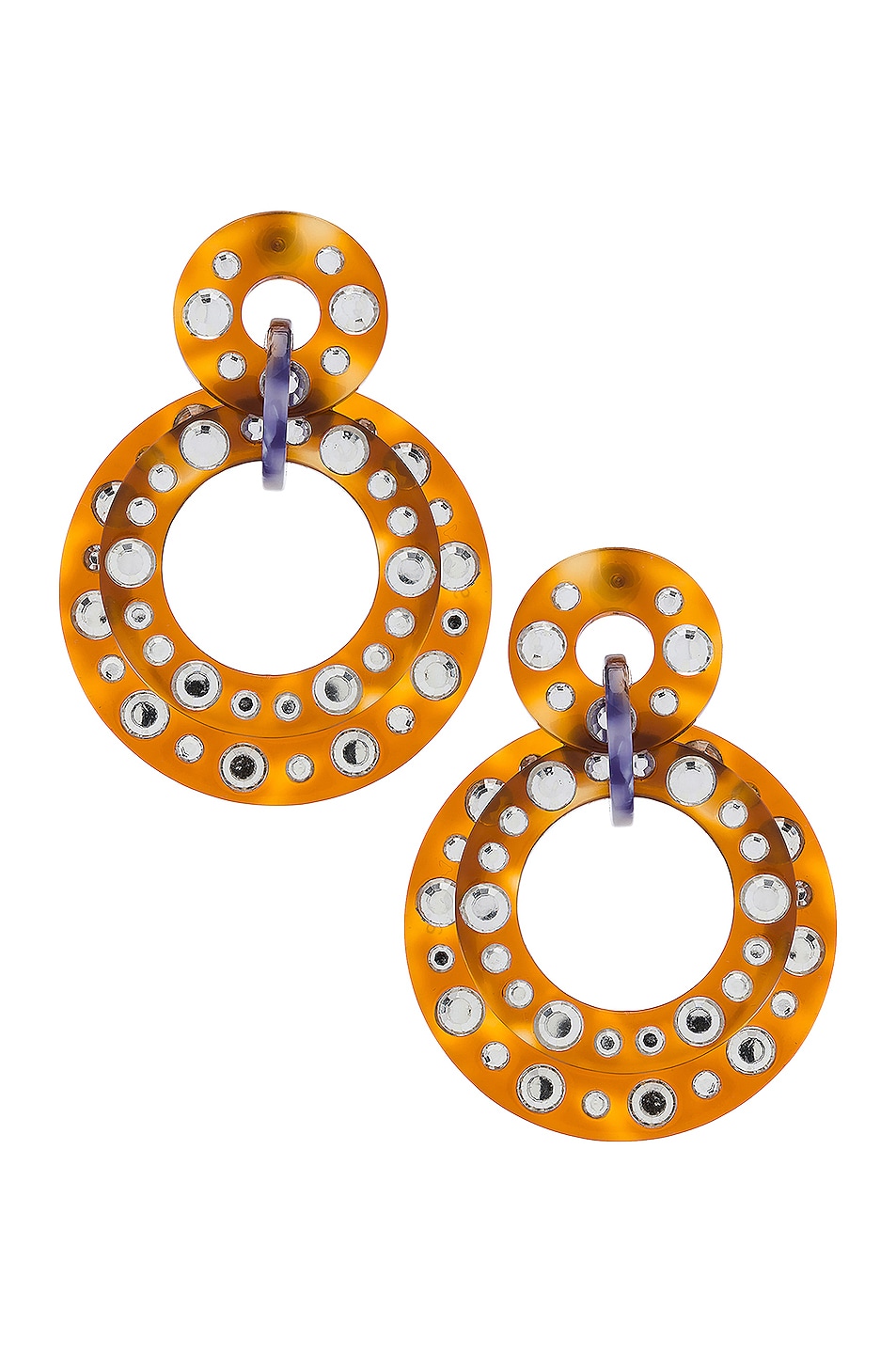 Image 1 of Lele Sadoughi Starlight Crystal Hoop Earrings in Caramel