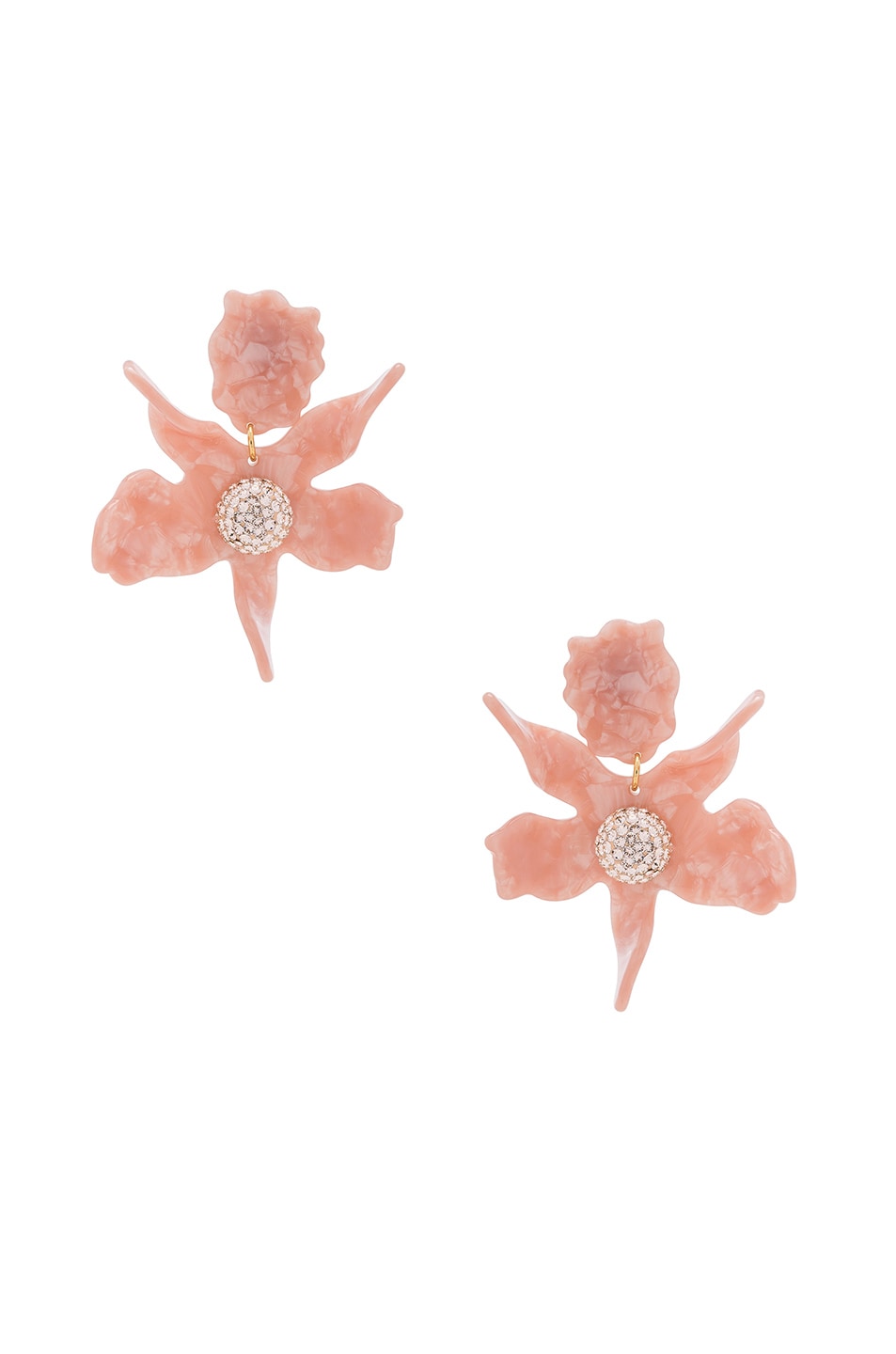 Image 1 of Lele Sadoughi Crystal Lily Earrings in Peach