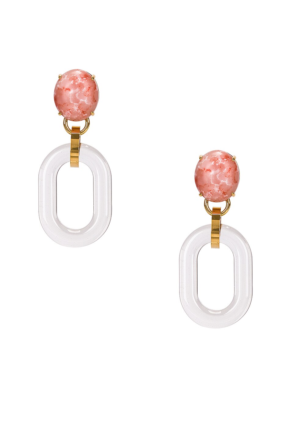 Image 1 of Lele Sadoughi Club Link Earrings in Coral