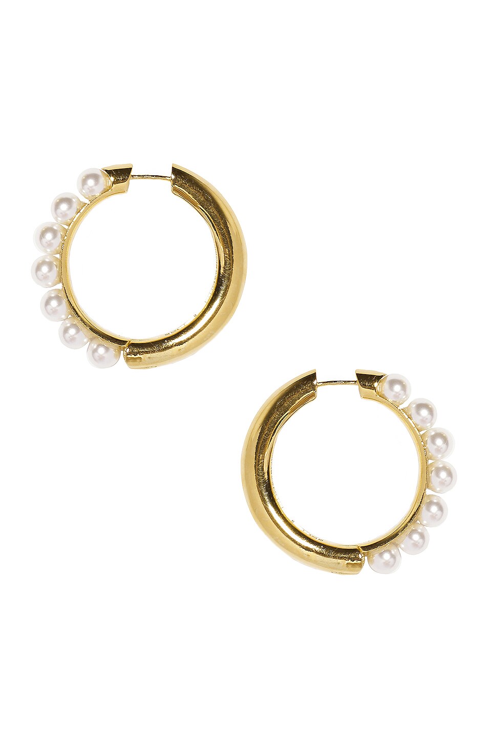 Image 1 of Lele Sadoughi Reversible Pearl Hoop Earrings in Pearl