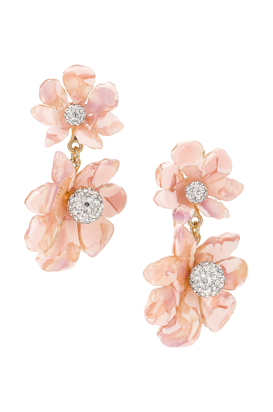 Image 1 of Lele Sadoughi Flower Drop Earrings in Blush