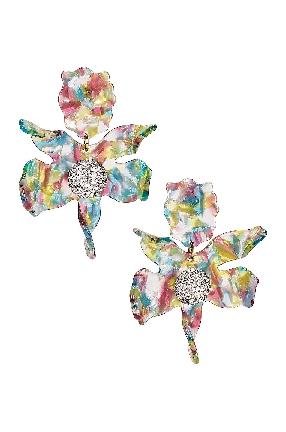 Image 1 of Lele Sadoughi Crystal Lily Earrings in Rainbow Sangria