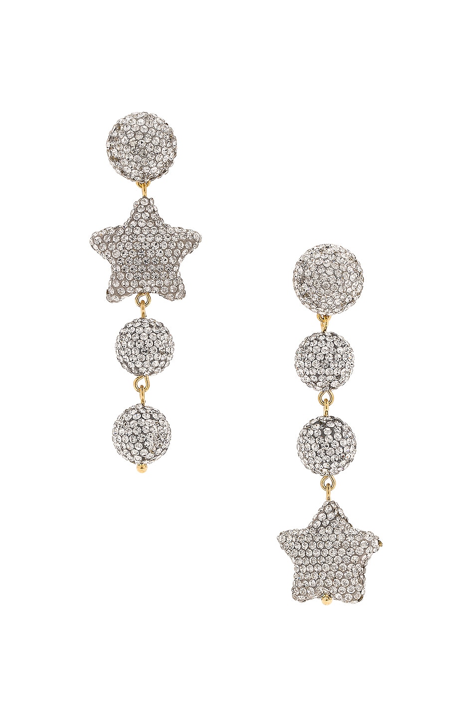 Image 1 of Lele Sadoughi Pave Star Linear Earrings in Crystal